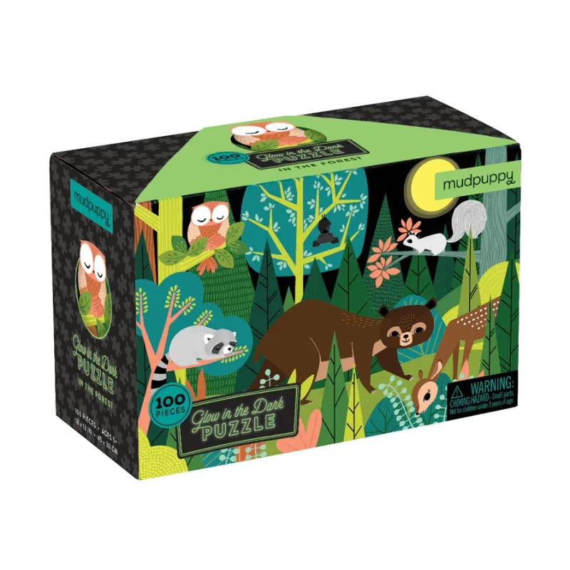 Mudpuppy Mudpuppy Puzzle Zvieratká v lese - svieti v tme 100 dielikov