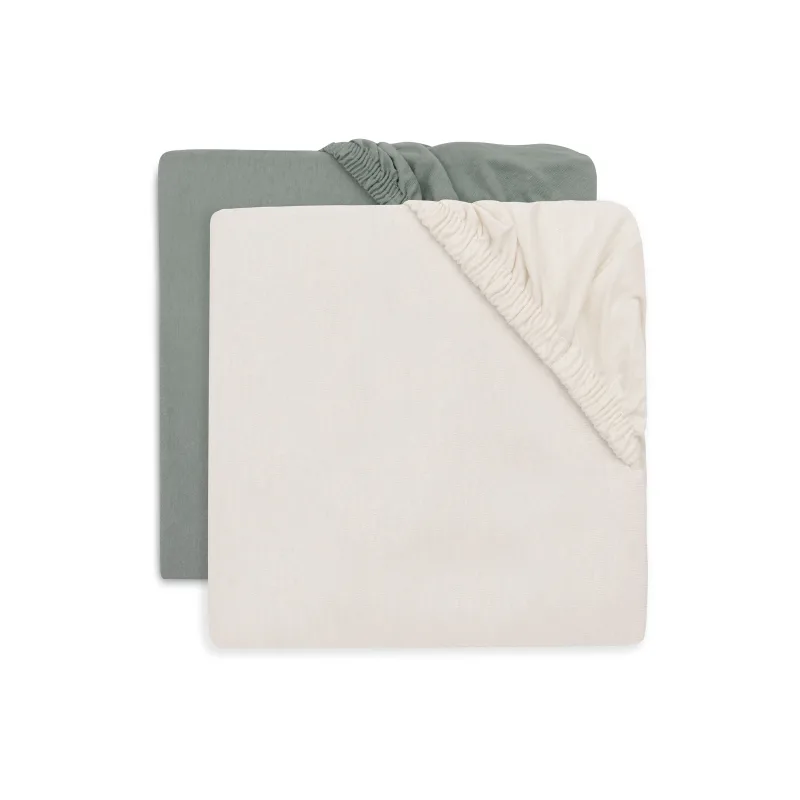 Jollein Napínacia plachta 40/50 x 80/90 cm 2 ks Sea Green/Ivory