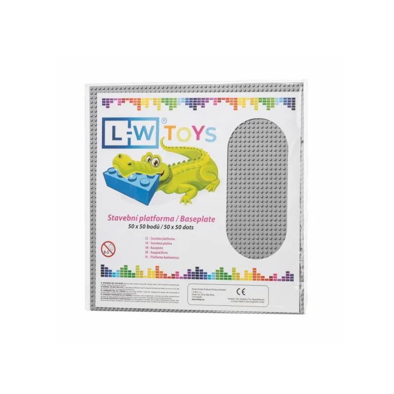 L-W Toys L-W Toys Veľká podložka na stavanie 50x50 bodov šedá