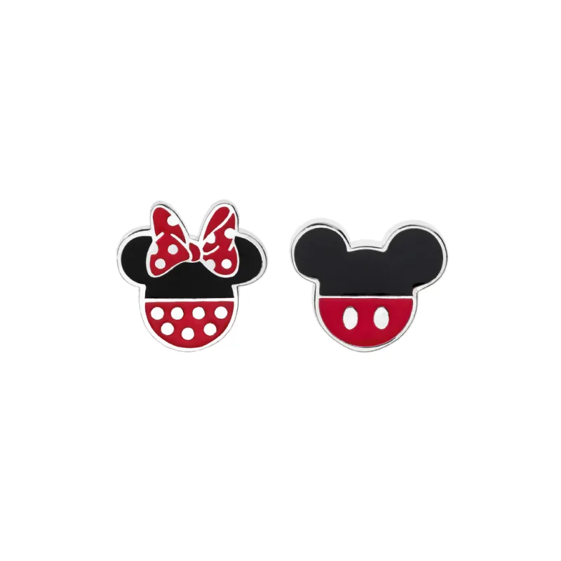 Detské náušnice Disney Minnie a Mickey Mouse strieborné ES00007SL.CS