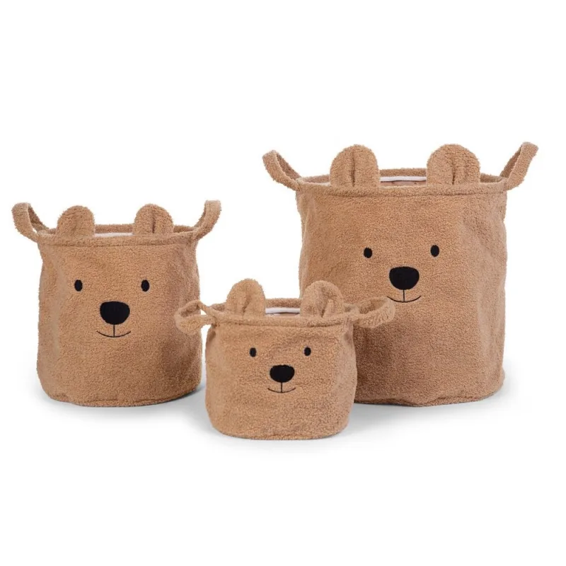 Childhome Kôše na hračky Teddy Beige 3 ks