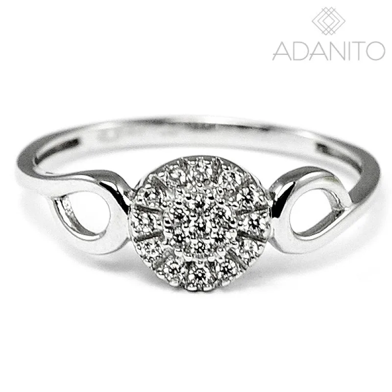 Zlatý prsteň so zirkónmi z bieleho zlata ADANITO BRR0531S, 58, 1.68 g