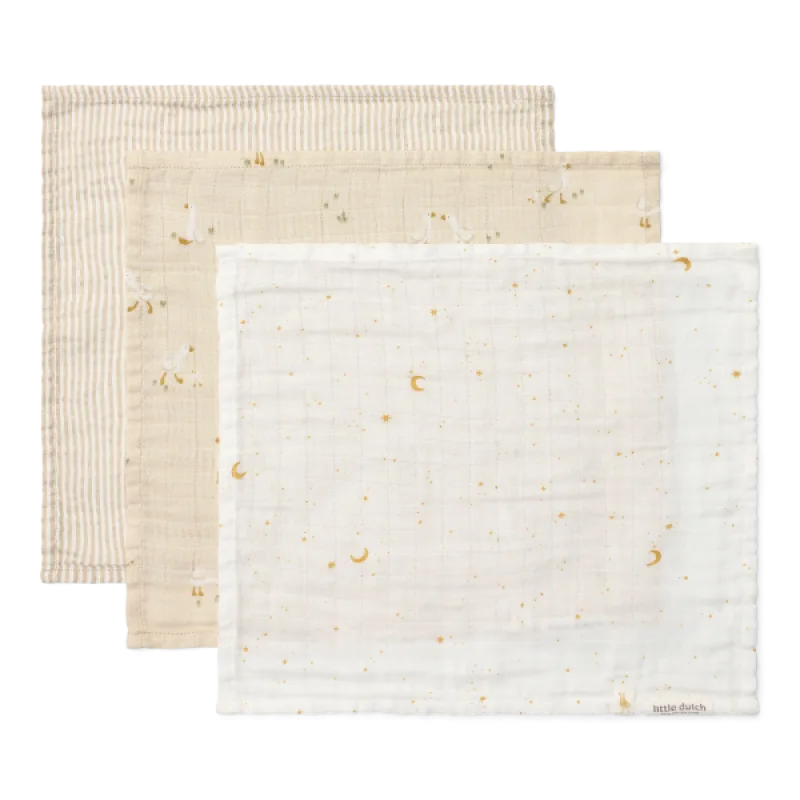 Little Dutch Obrúsky mušelínové 3 ks Hus Newborn Naturals