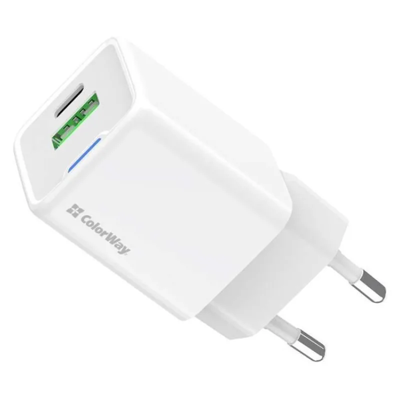 COLORWAY 1x USB-C/ síťová nabíječka/ GaN/ PD/ PPS/ QC/ 30W/ Bílá (CW-CHS053PD-WT)