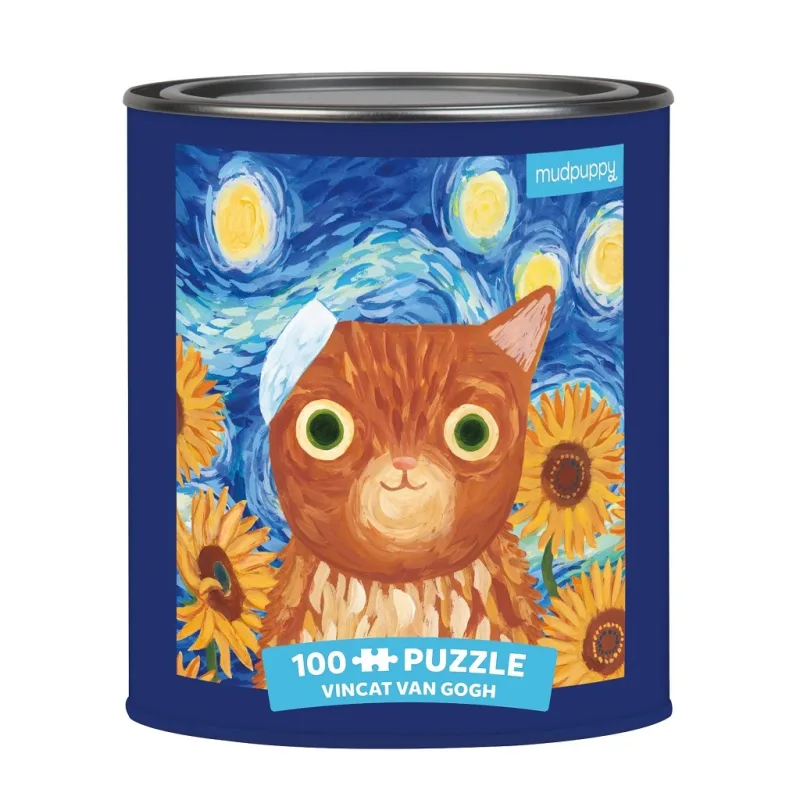Mudpuppy Mudpuppy Puzzle Vincent van Gogh umelecké mačky v plechovke 100 dielikov