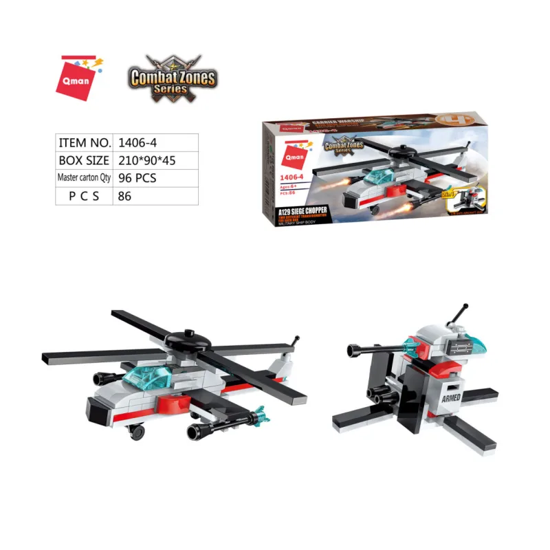 Qman Qman Aircraft Carrier 1406-4 Vrtulník A129 Siegge 2v1