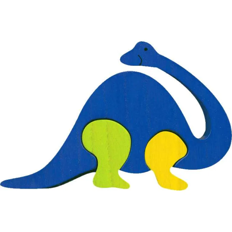 Fauna Fauna Drevené vkladacie puzzle z masívu brontosaurus