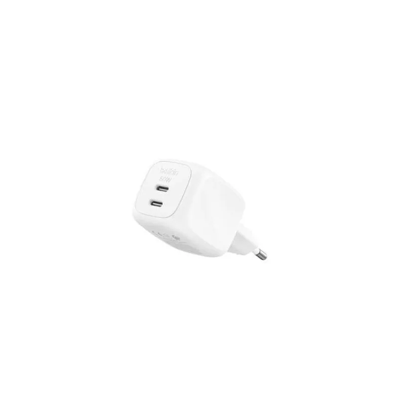 Belkin BOOST CHARGE™ PRO Duální 50W USB-C Power Delivery GaN PPS nástěnná nabíječka, bílá (WCH019kqWH)