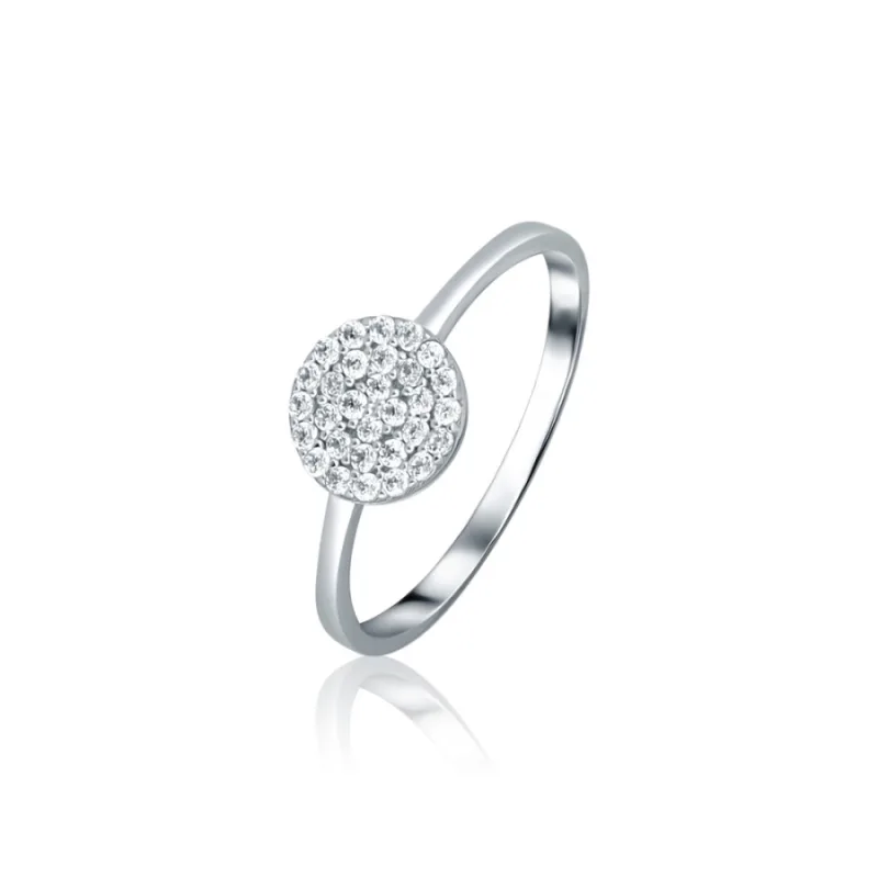 Zlatý prsteň z bieleho zlata so zirkónmi JVD ZR0263XJ71, 59, 1.77 g