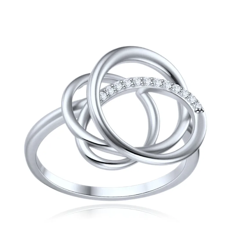 Elegantný strieborný prsteň s bielym zirkónom MINET JMAS0348SR, 55, 2.65 g