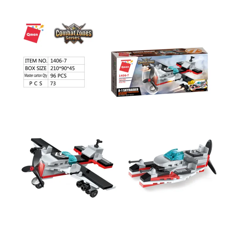 Qman Qman Aircraft Carrier 1406-7 Lietadlo A-1 Skyrider 2v1