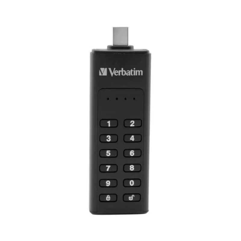VERBATIM USB C 3.1 disk 128 GB - klávesnica Secure (R:160/W:150 MB/s) GDPR (49432)