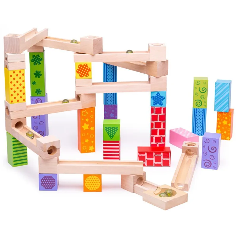Bigjigs Toys Bigjigs Toys Drevená guličková dráha farebná - poškodený obal