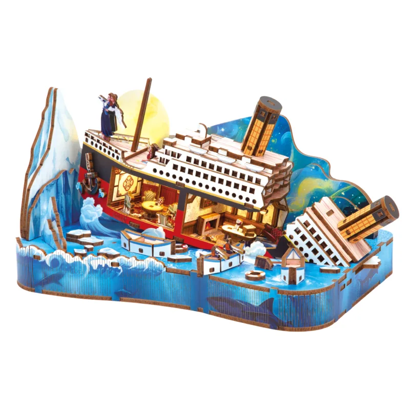 2Kids Toys 2Kids Toys 3D drevená skladačka Miniatúrna scéna Titanic
