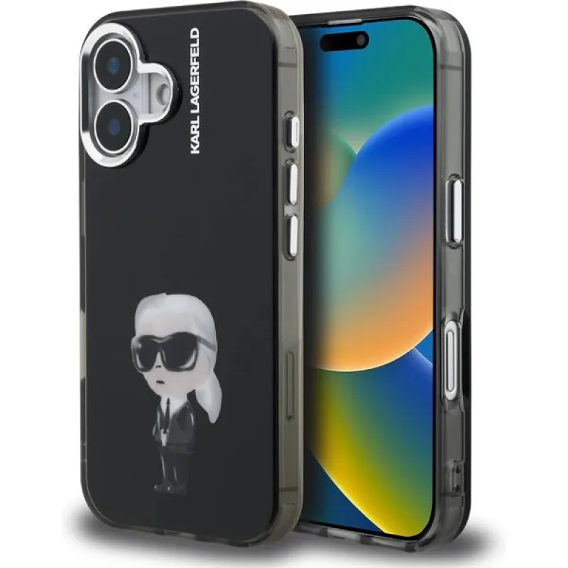 Karl Lagerfeld IML Aquarelle Karl kryt iPhone 16 čierny 57983125074