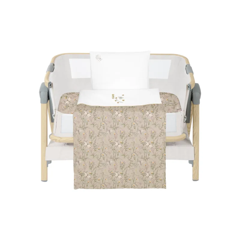KikkaBoo Posteľná sada s obliečkami 3ks do postieľky 50x85 cm Secret Garden Beige