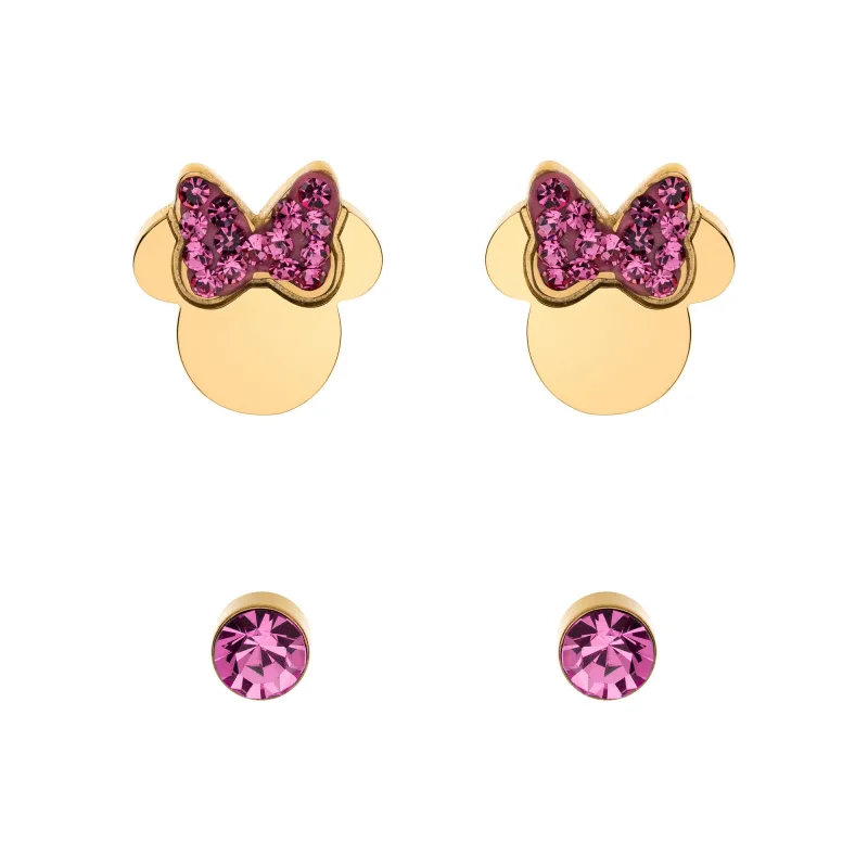 Disney sada detských náušníc Minnie Mouse pozlátená oceľ S600149YRPL-B.SK