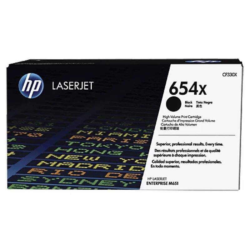 HP 654X Black LJ Toner Cart, CF330X (20, 500 pages) CF330X