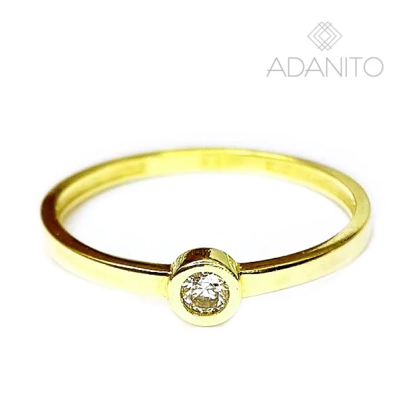 Zlatý prsteň so zirkónom ADANITO BRR0445G, 53, 1.00 g