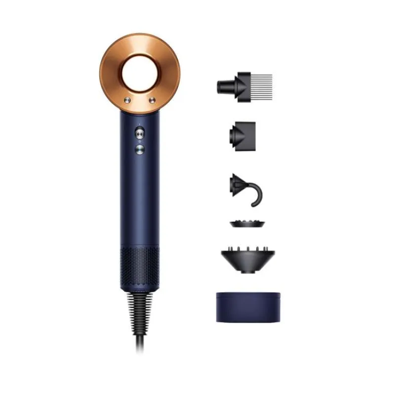 Dyson Supersonic HD07 vysoušeč vlasů Pruská modrá/Měděná, ionizace, 1600 W, 5 nástavců (412525-01)