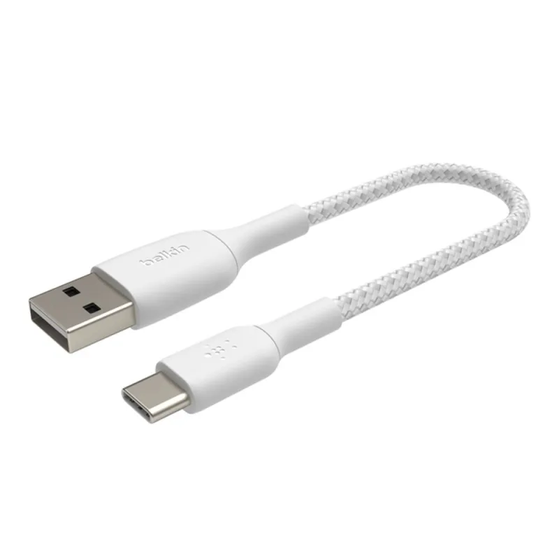 Belkin kábel Boost Charge Braided USB-A to USB-C 15cm - White CAB002bt0MWH
