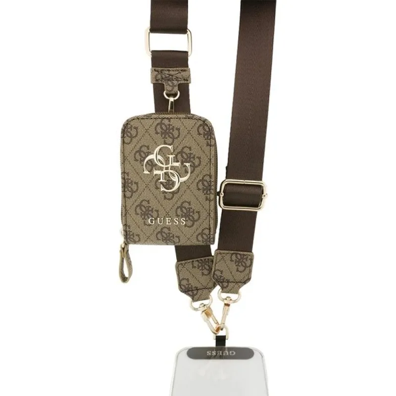 Guess Crossbody Popruh PU 4G Metal Logo + Peňaženka hnedý 57983128997