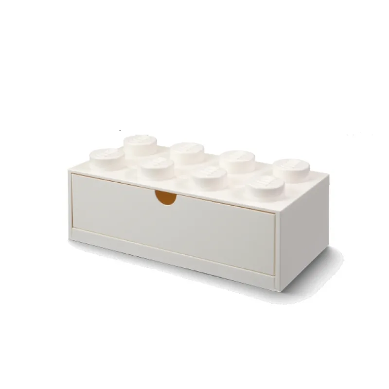 LEGO stolný box 8 so zásuvkou - biela