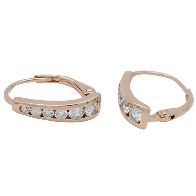 Rose gold strieborné náušnice so zirkónmi JVD SVLE1440XH2RO00