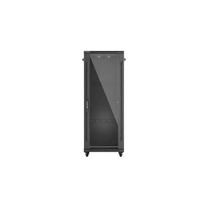 LANBERG 19" VOĽNE STOJÚCA RACKOVÁ SKRIŇA 32U/600X600 (FLAT PACK) S PRESKLENÝMI DVERAMI ČIERNA (FF01-6632-12B)