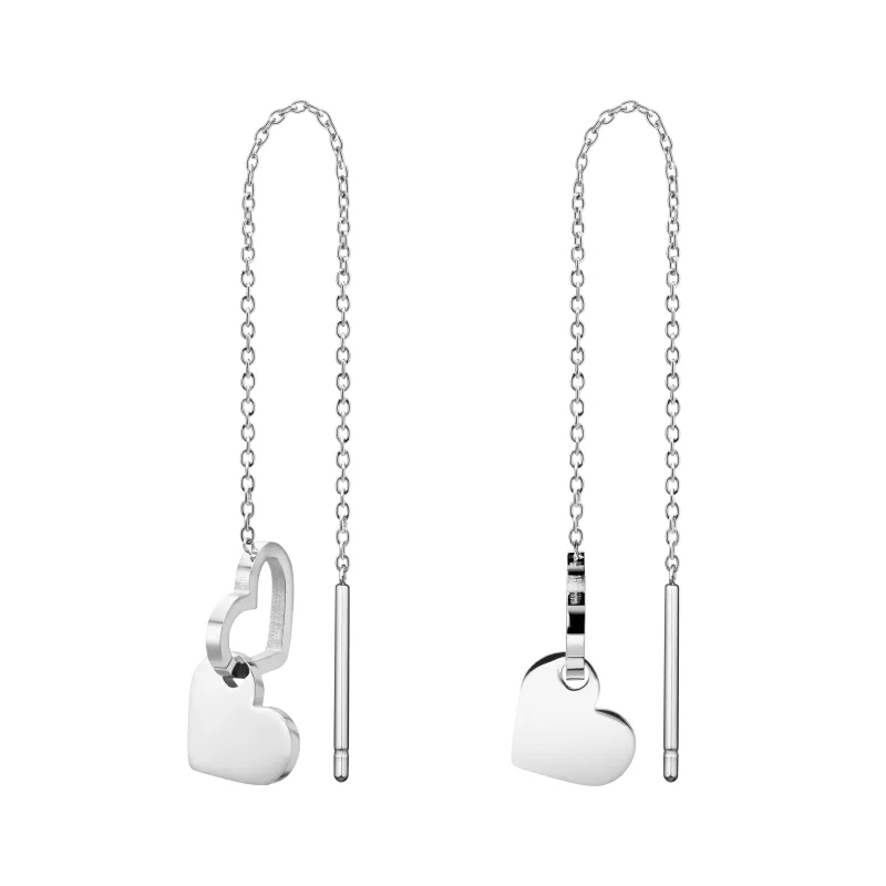 Strieborné náušnice Rosefield Double Heart JEDHS-J687