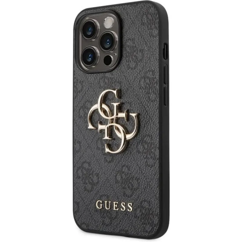Guess PU 4G Metal Logo kryt iPhone 14 Pro Max šedý 57983111123