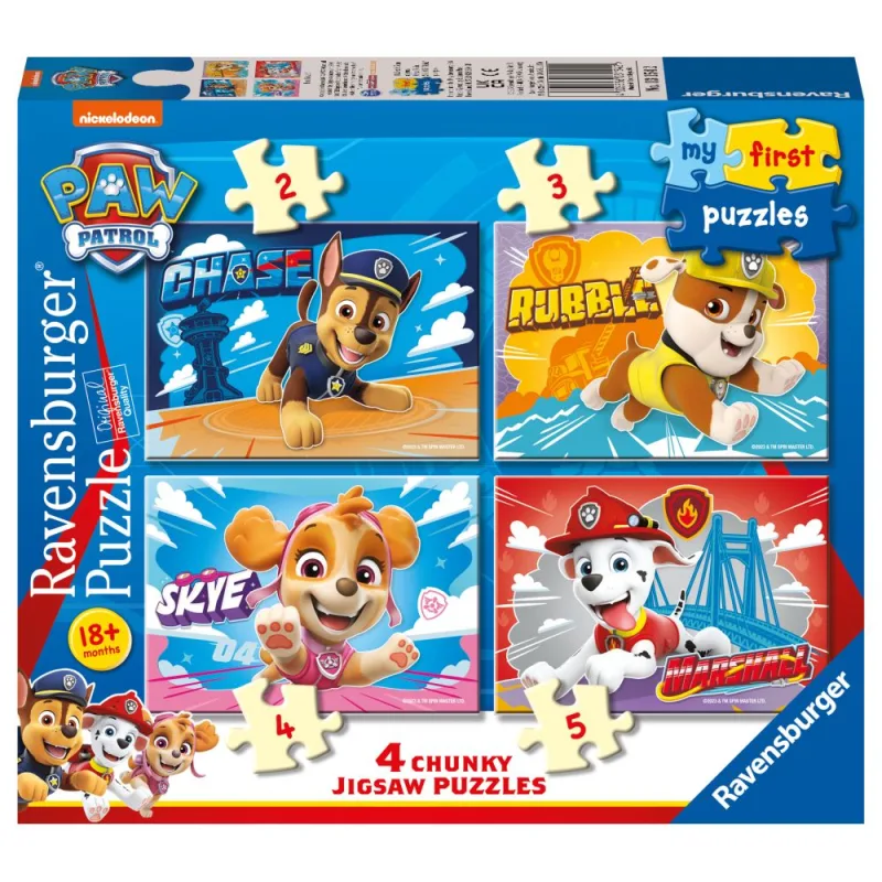 Ravensburger Moje prvé puzzle Labková patrola 2/3/4/5 dielikov