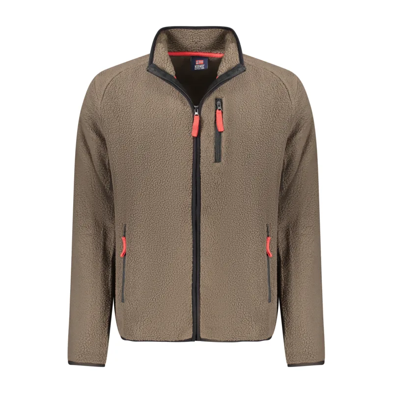Pánska Mikina so zipsom NORWAY 1963 - Hnedá Farba: hnedá, Veľkosť: 2XL