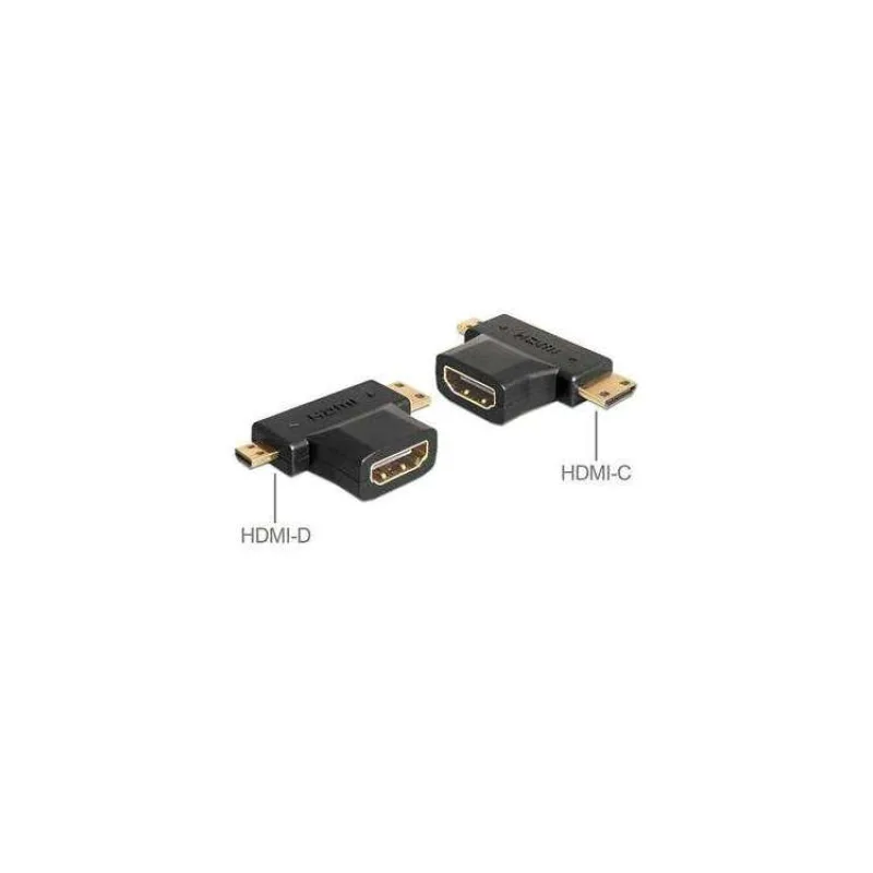 Delock adaptér HDMI-A samice HDMI-C + HDMI-D samec (65446)
