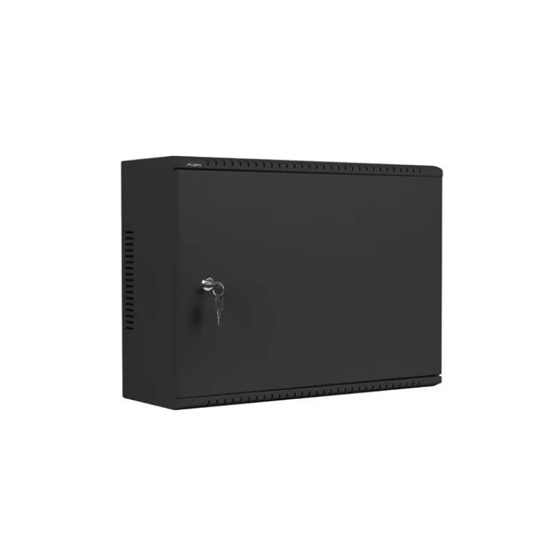 LANBERG Nástěnná jednodílná skříň 19", 4U+3U/540x200, (dodávané složené), nízkoprofilová, plné dveře, černá (RAL9004) (WAF1-5203-04-00B)