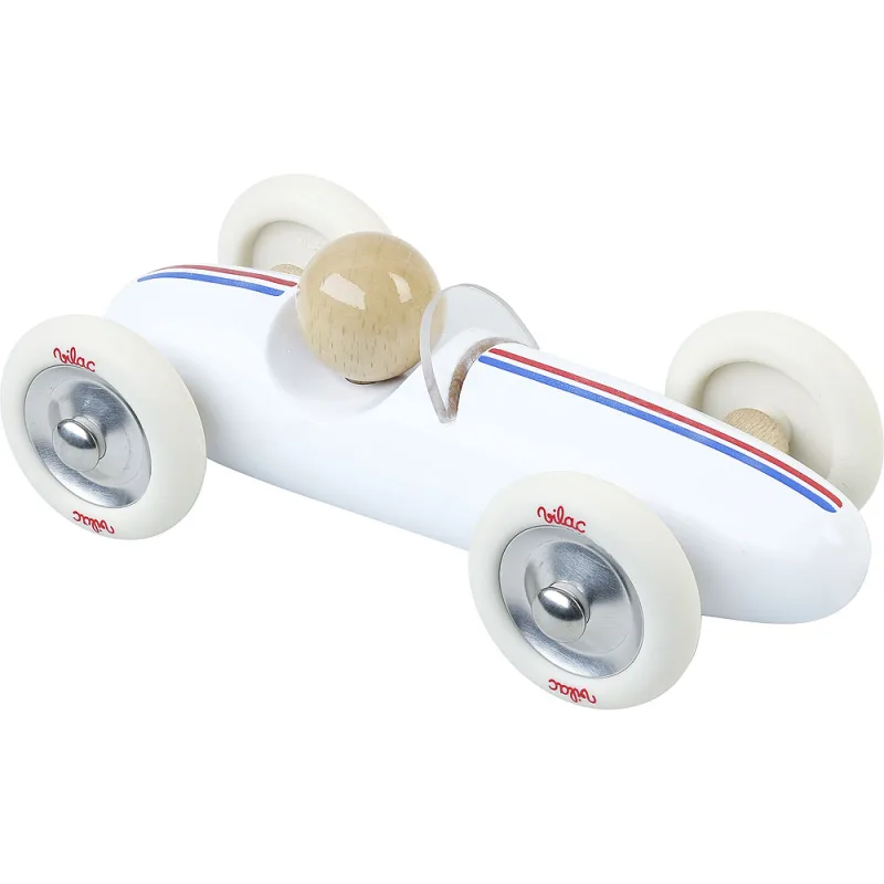 Vilac Vilac Drevené auto veľké Grand Prix, vintage biele
