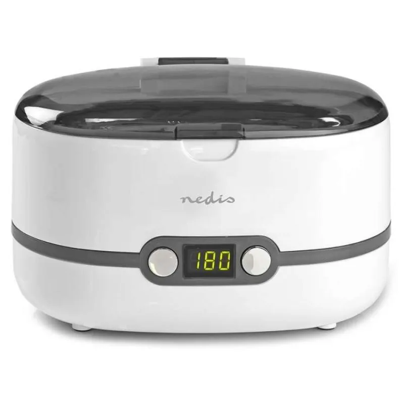 NEDIS ultrazvuková čistička šperků/ 0,6 L/ síťové napájení/ 230 V AC 50 Hz/ bílá (plast) (JECL110WT)