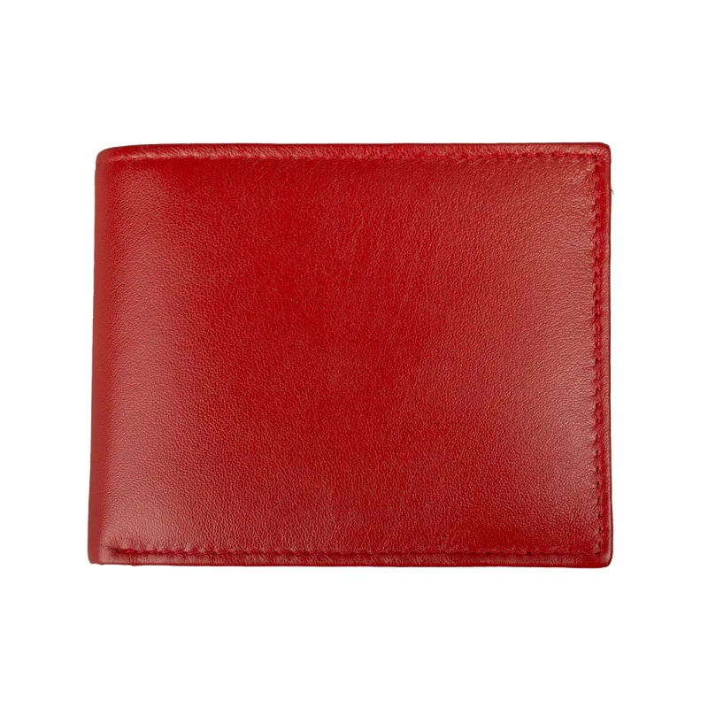Pánska Kožená Peňaženka IMPEX - červená koža nappa 12x9 cm Veľkosť: UNI