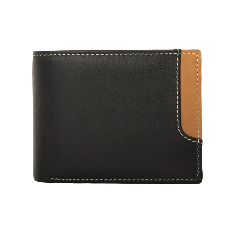 Pánska Kožená Peňaženka IMPEX - čierna koňaková koža nappa, 12x9,5 cm Veľkosť: UNI