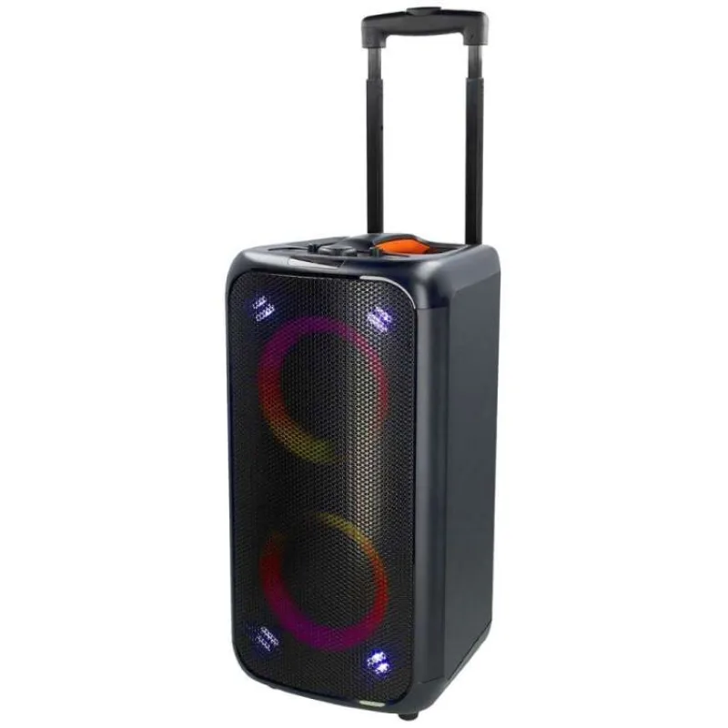 Nedis SPPT2480BK - Reproduktor Bluetooth® Party | 240 W | Rukojeť | Párty osvětlení | Ekvalizér | Černá / Oranžová (SPPT2480BK)