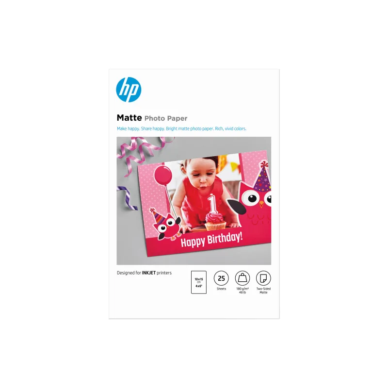 HP Matte FSC Photo Paper 4x6 25 sheets 7HF70A