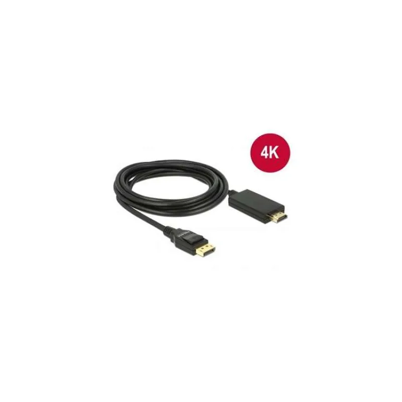 Delock Kabel Displayport 1.2 samec High Speed HDMI-A samec pasivní 4K 3 m černý (85318)