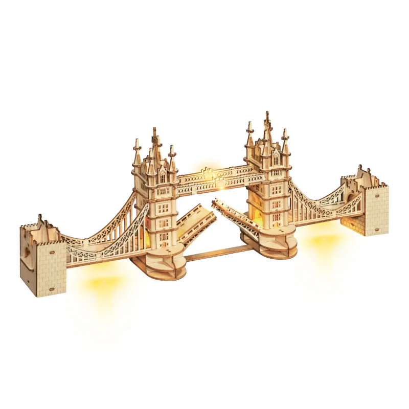 RoboTime RoboTime Drevené 3D puzzle svietiace Most Tower Bridge