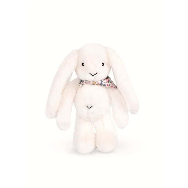 Doudou et Compagnie Paris Doudou Plyšový zajačik so šatkou biely 35 cm
