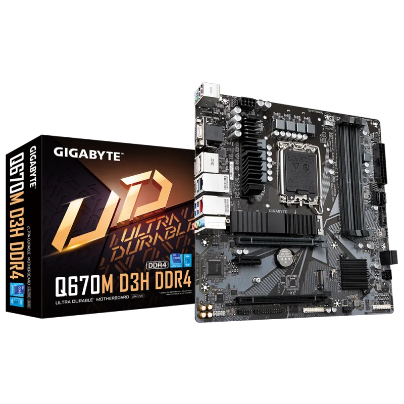 Gigabyte Q670M D3H DDR4 , Intel Q670, LGA1700, 4xDDR4, mATX PO OPRAVE…