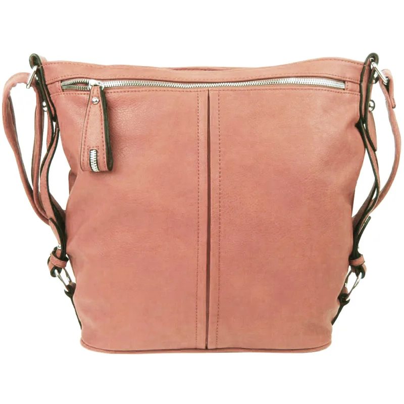 Mahel Moderná veľká crossbody kabelka 74-MH ružová