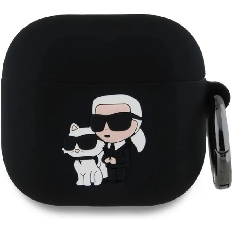 Karl Lagerfeld 3D Logo NFT Karl and Choupette Silicone Case for AirPods 4…