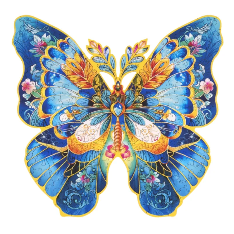 RoboTime RoboTime Drevené puzzle motýľ Morpho Helena