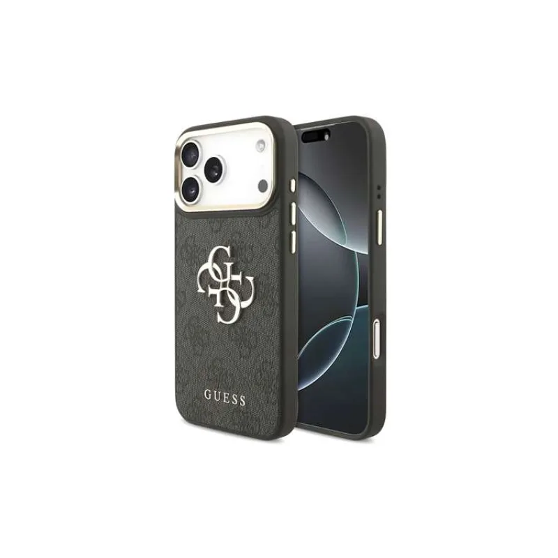 Guess PU Leather 4G Gold Frame MagSafe kryt iPhone 18 Pro čierny (57983131202)