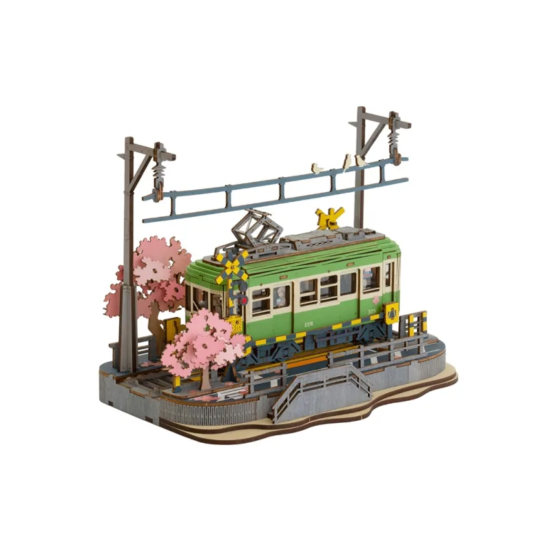 RoboTime RoboTime 3D drevené puzzle Električka so sakurami